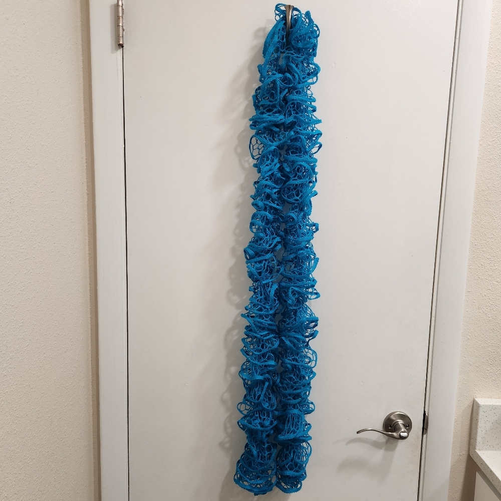 Electric Blue Handmade Ruffle Scarf